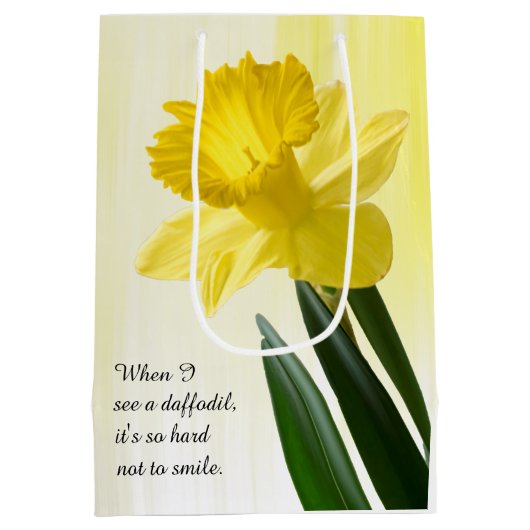 Zitat:  "Wenn ich sehe eine Narzisse…"  BlumePics Mittlere Geschenktüte (Rückseite)