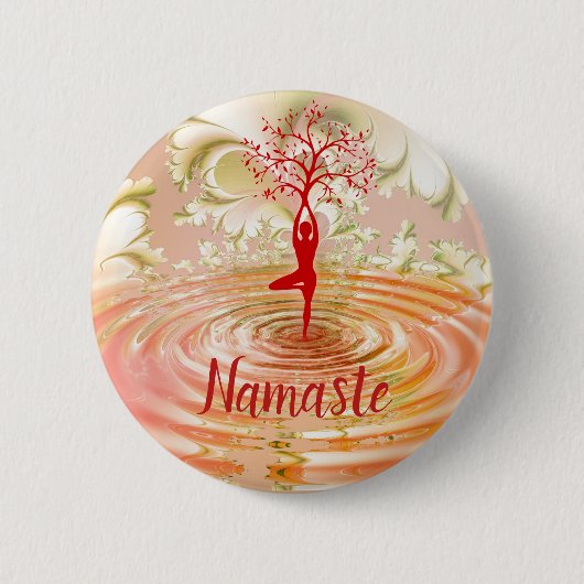Zitat Yoga Tree of Life Zen Button (Vorderseite)
