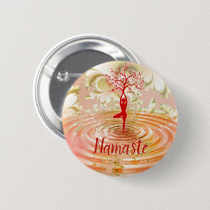 Zitat Yoga Tree of Life Zen Button