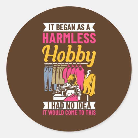 Zitat-Zittern Nähen Fabric Müller Runder Aufkleber (Vorderseite)