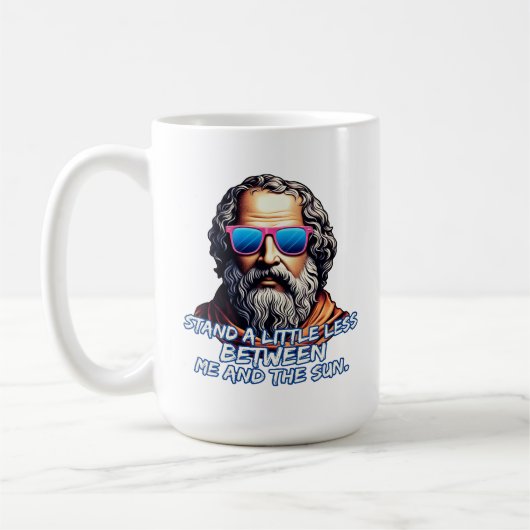Zitat zu coolen Diogenese Kaffeetasse (Links)