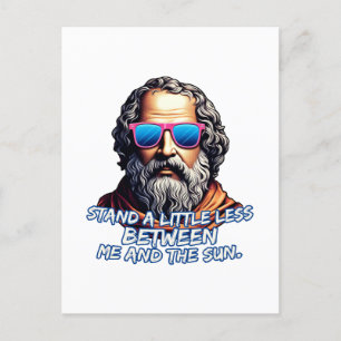 Zitat zu coolen Diogenese Postkarte