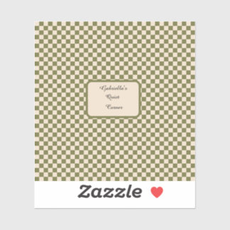 Zitat zu den Moos Green und Beige, ruhige Ecke Aufkleber