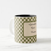 Zitat zu den Moos Green und Beige, ruhige Ecke Zweifarbige Tasse (Vorderseite Links)