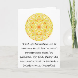 Zitat zu den Tierrechten: Mahatma Gandhi Karte