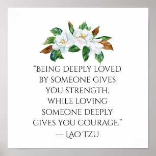 Zitat zu hübschen Magnolien und tiefen Lieben Poster