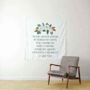 Zitat zu hübschen Magnolien und tiefen Lieben Wandteppich