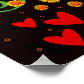 Zitat zu lustigen bunten Blumenbeeren Inspirations Poster (Ecke)