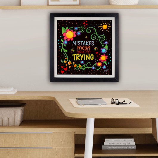 Zitat zu lustigen bunten Blumenbeeren Inspirations Poster