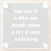 Zitat zu lustigen Quilterproblemen Glasuntersetzer (Rückseite)