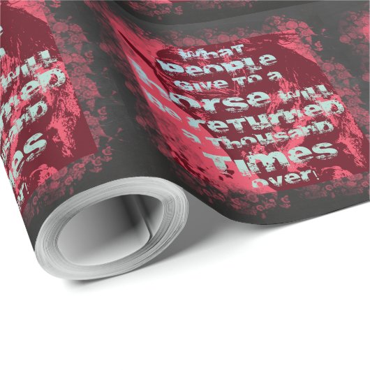Zitat zu Pferden II - Wrapping Paper Geschenkpapier (Rolleneckpunkt)