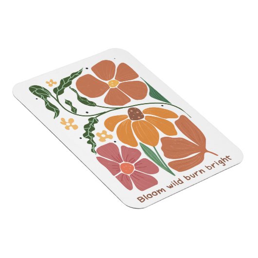 Zitat zu Retro-Boho-Blumenbefall Magnet (Rechte Seite)
