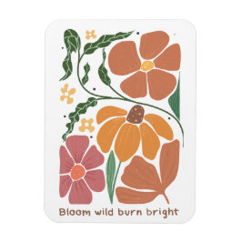 Zitat zu Retro-Boho-Blumenbefall Magnet