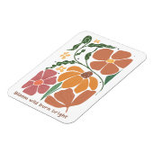 Zitat zu Retro-Boho-Blumenbefall Magnet (Linke Seite)