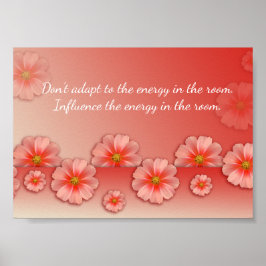 Zitat zu sanften Pfirsich- und rosa Blume Poster