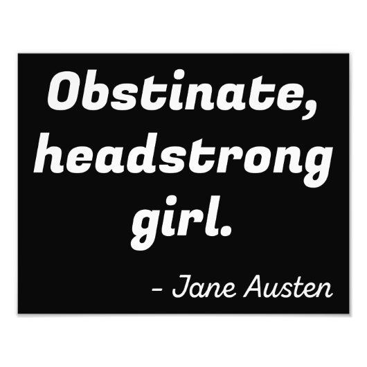 Zitat zu Stolz und Vorurteilen II Fotodruck (Vorne)