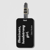 Zitat zu Stolz und Vorurteilen II Gepäckanhänger (Vorderseite Vertikal)