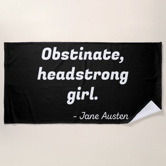 Zitat zu Stolz und Vorurteilen II Strandtuch (Vorderseite)