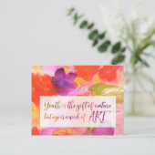 Zitat zum Älterwerden mit Abstrakter Kunst Postkarte (Stehend Vorderseite)
