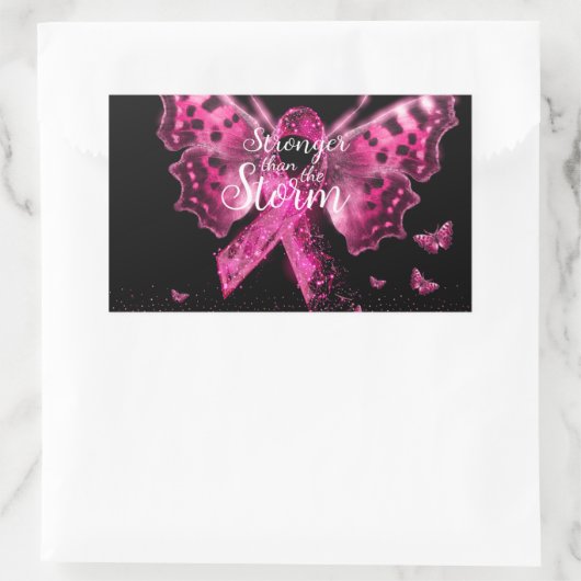 Zitat zum Brustkrebs-Bewusstsein Rechteckiger Aufkleber (Tasche)