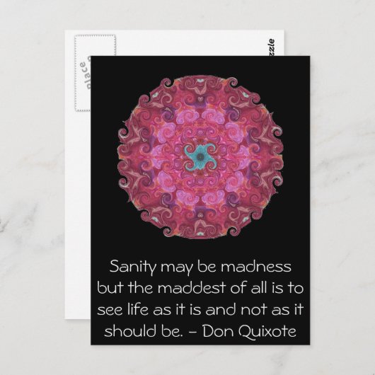Zitat zum Don Quixote Postkarte (Vorne/Hinten)