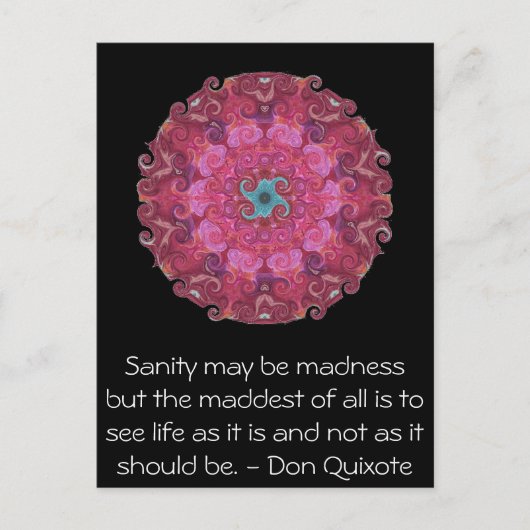 Zitat zum Don Quixote Postkarte (Vorderseite)