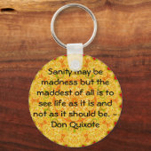 Zitat zum Don Quixote Schlüsselanhänger (Vorderseite)