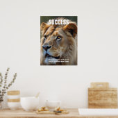 Zitat zum Erfolg von Lion Inspiration Poster (Küche)