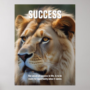 Zitat zum Erfolg von Lion Inspiration Poster