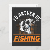 Zitat zum Fischfang Ich würde eher Männer Fischen  Postkarte (Vorne/Hinten)