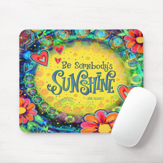 Zitat zum inspirierenden Spaß Blumengelb Mousepad (Mit Mouse)