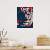 Zitat zum Kunsterfolg von Lion Pop Inspiration Poster (Küche)