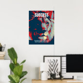Zitat zum Kunsterfolg von Lion Pop Inspiration Poster (Heimbüro)