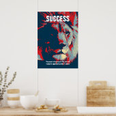 Zitat zum Kunsterfolg von Lion Pop Inspiration Poster (Küche)