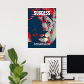 Zitat zum Kunsterfolg von Lion Pop Inspiration Poster (Heimbüro)