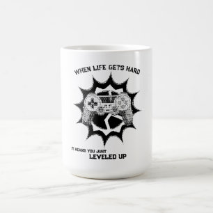 Zitat zum Levelaufstieg des Spielers Kaffeetasse