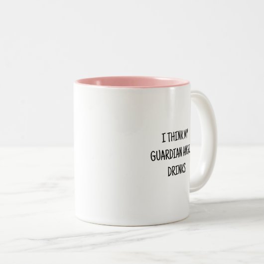 Zitat zum lustigen humorvollen Wächter-Engel-Geträ Zweifarbige Tasse (VorderseiteRechts)