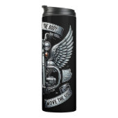 Zitat zum Motorradgeflügelte Emblem Thermosbecher (Nach rechts gedreht)