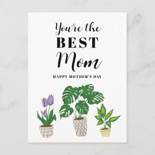 Zitat zum Muttertag Beste Mama Moderne Blumenpflan Postkarte