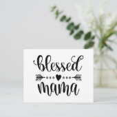Zitat zum Muttertag der gesegneten Mutter | Postka Postkarte (Stehend Vorderseite)