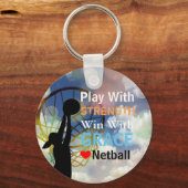 Zitat zum Netball-Player für Inspiration und Liebe Schlüsselanhänger (Vorderseite)