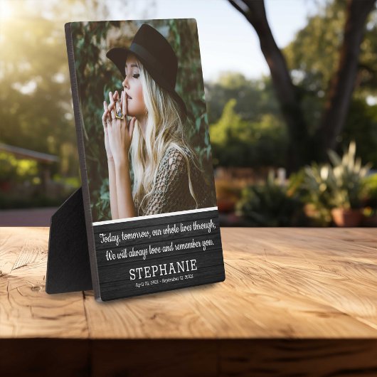 Zitat zum rustikalen Beileid | Foto Keepake Fotoplatte