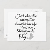 Zitat zum Schmetterling Postkarte (Vorne/Hinten)