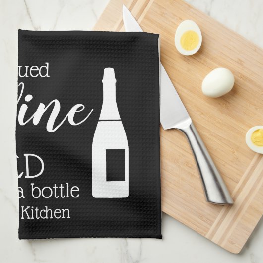 Zitat zum Sprichwort Funny Wine aus Flasche gerett Geschirrtuch (Viertel Falte)