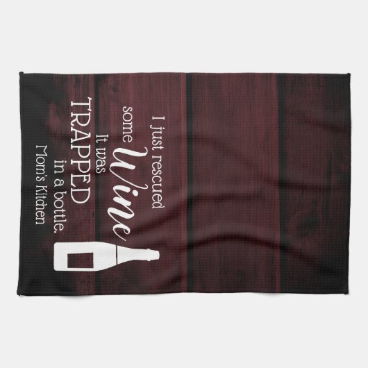 Zitat zum Sprichwort "Funny Wine" aus Flasche rust Geschirrtuch (Horizontal)