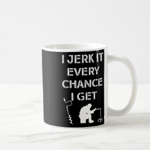 Zitat zum Thema "Funny Ice Fishing" für gefrorene Kaffeetasse