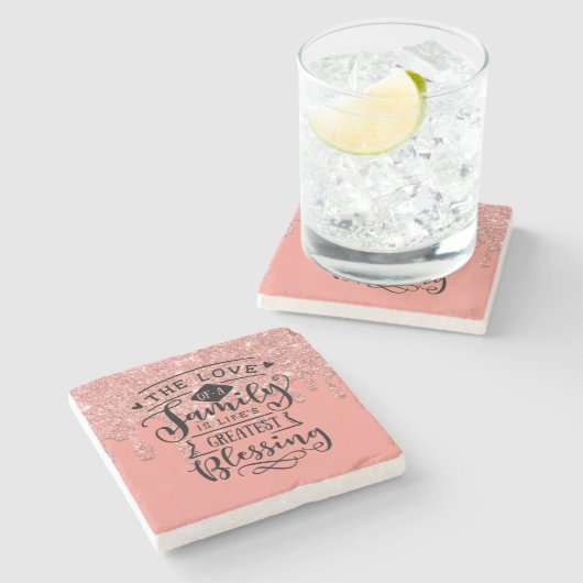 Zitat zum Thema Inspirationsfamilien Steinuntersetzer (Seitenansicht)