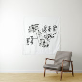 Zitat zum Thema Singen und Beten Wandteppich (Beispiel (Horizontal))