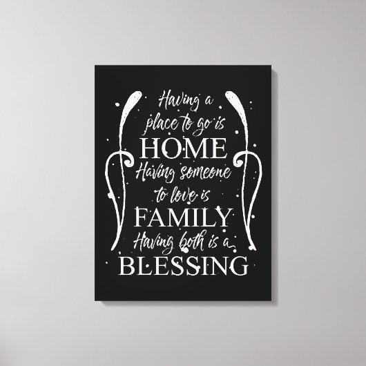 Zitat zum Thema Zuhause - Familie - Segen Leinwanddruck (Vorderseite)