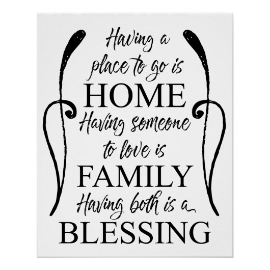 Zitat zum Thema Zuhause - Familie - Segen Poster (Vorderseite)